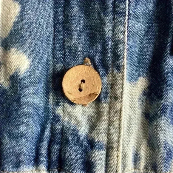 ROBBIE BEE 10 Petite Stone Washed Denim Button Down Shirt Midi Dress - Picture 5 of 12